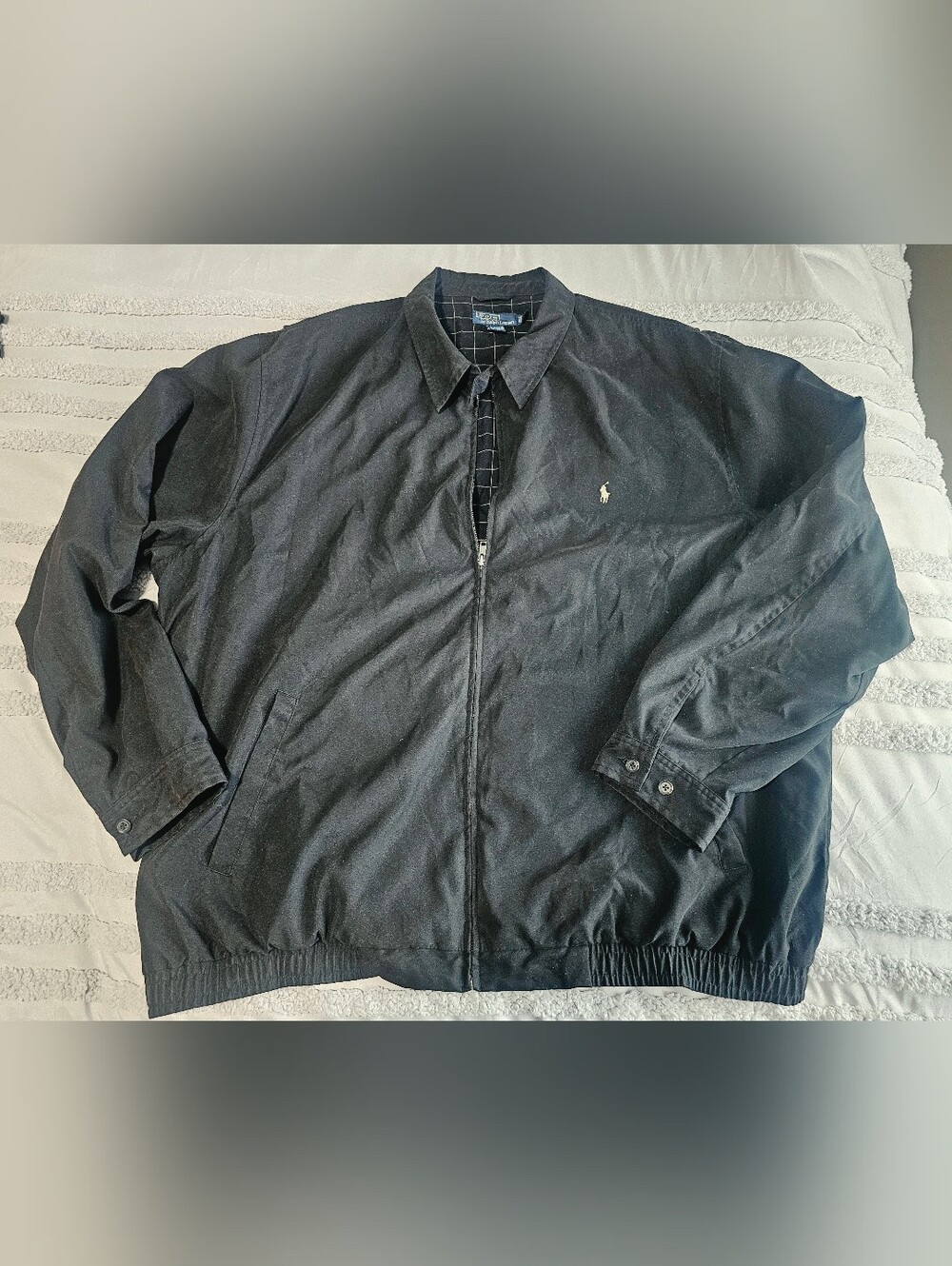 Polo by Ralph Lauren Black Harrington Jacket - Classic Zip Front - 3XLT